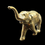 Thumbnail: Vintage Solid Brass Elephant Figurine – Mid Century Lucky Trunk Up Ornament