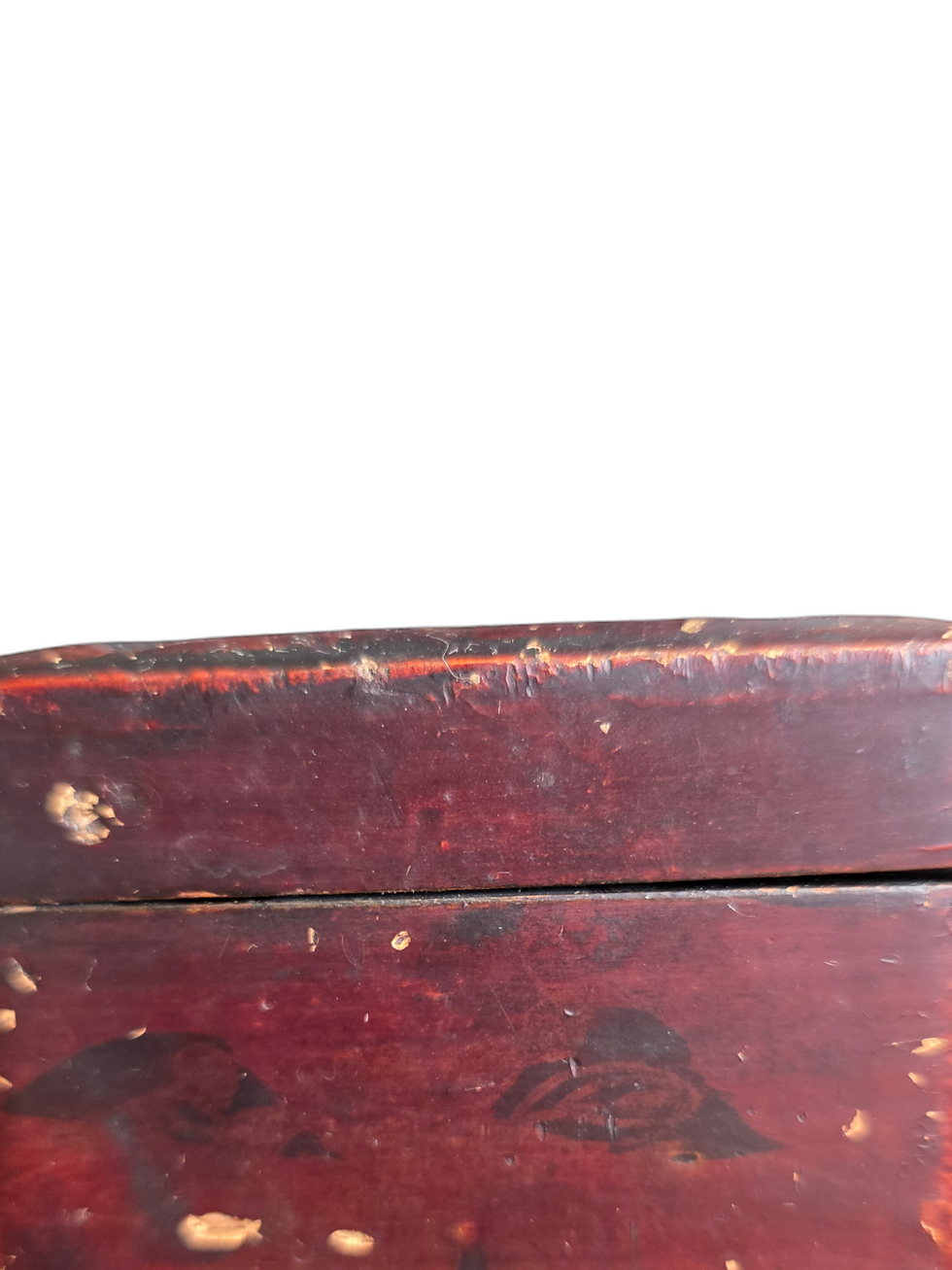 Thumbnail: Antique Chinoiserie Lacquered Wooden Glove Box With Bird Motif Late 19th Century