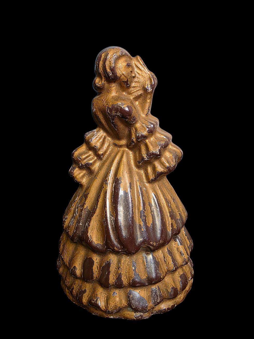 Thumbnail: Vintage Lustre Cast Iron Crinoline Lady Fireplace Brush Holder Jewellery Stand