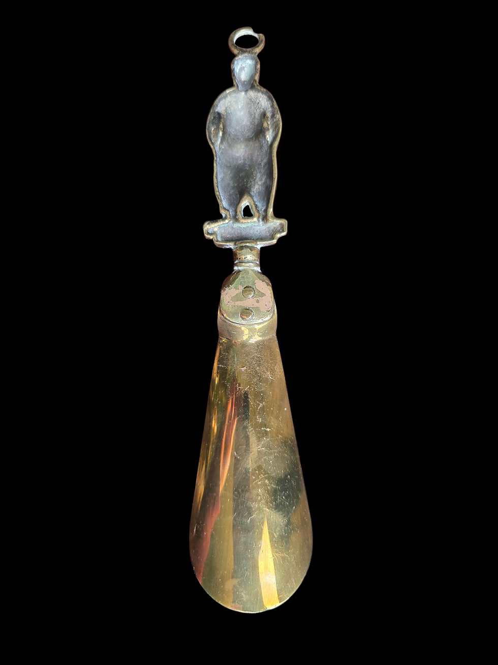 Thumbnail: Vintage Brass Dutch Boy Shoe Horn – Mid Century Figural Brassware