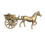 Thumbnail: Mid Century Brass Horse & Cart Ornament with Moving Wheels & Slats 847g