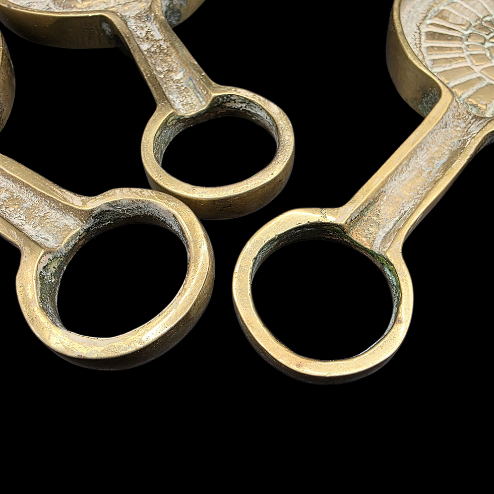 Thumbnail: Rare Mid Century Brass Ritual Dishes | Eastern Asia Altar Offering Bowls Set