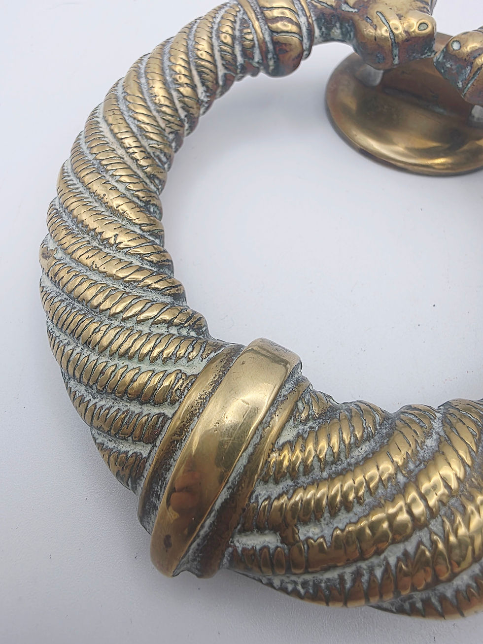 Thumbnail: Antique Brass Bull Head Door Knocker 19th Century Heavy Period Hardware