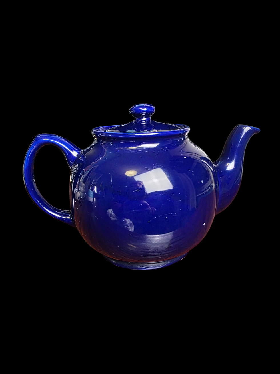 Thumbnail: Vintage Cobalt Blue Stoneware Teapot – Mid Century Style Kitchenware
