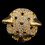 Thumbnail: POMPÖÖS Harald Glööckler Panther Ring Crown Emblem Gold Tone Size 56 UK P