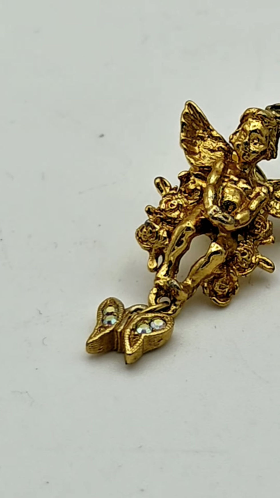 Thumbnail: Vintage Ballou Angel Cherub Pin Set Gold Tone Costume Jewellery Decorative