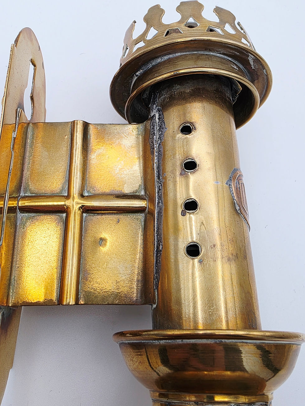 Thumbnail: Antique Brass Railway Carriage Oil Lamp DLC Mark Circa 1880-1920