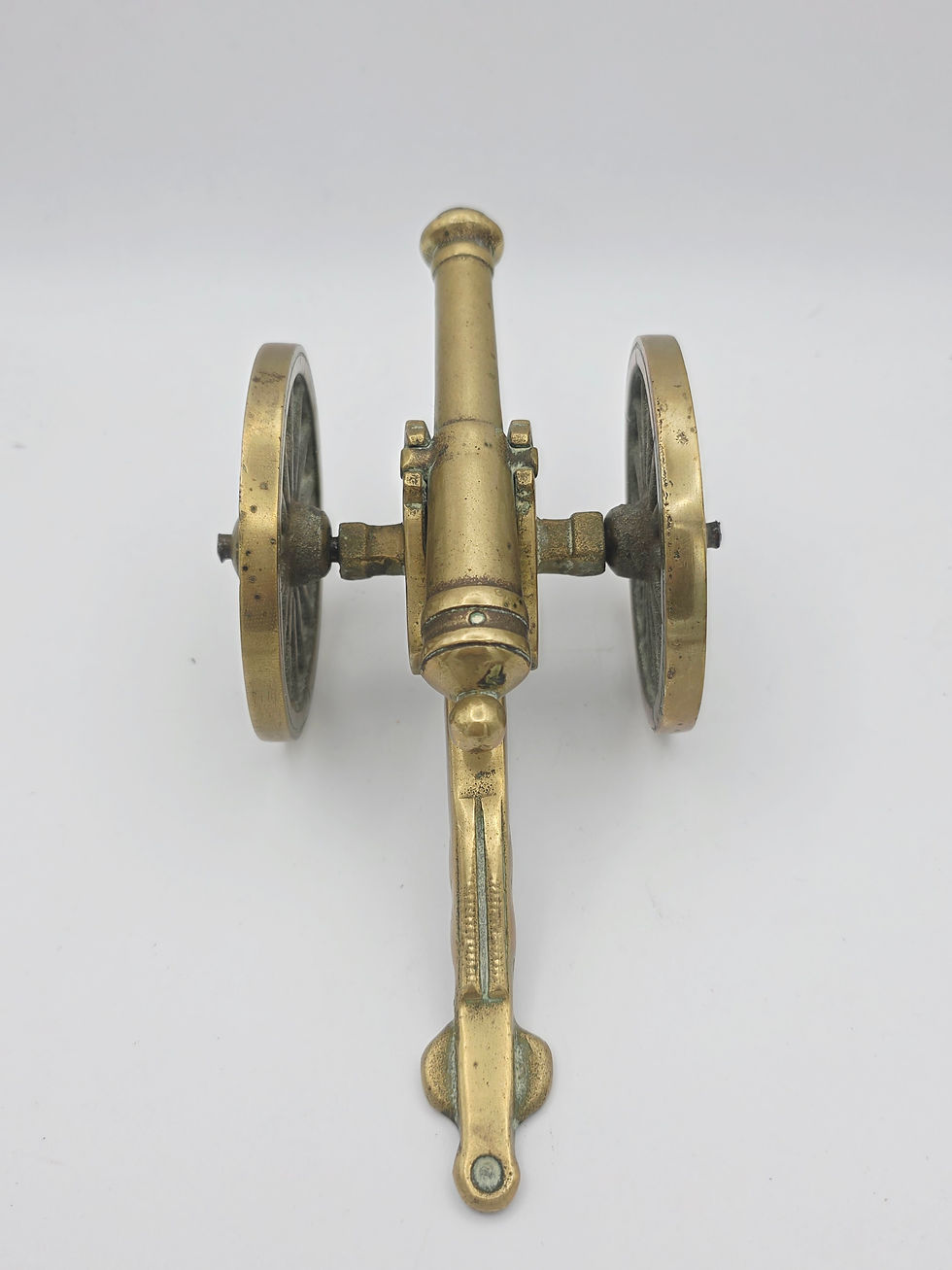 Thumbnail: Vintage Brass Cannon Model Military Desk Ornament Collectable