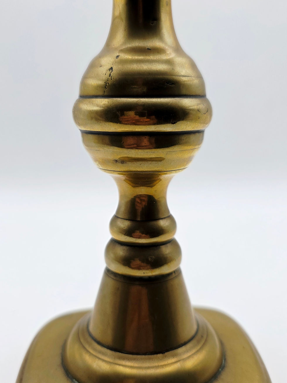 Thumbnail: Antique Victorian Brass Candlestick Working Ejector Square Base Decor