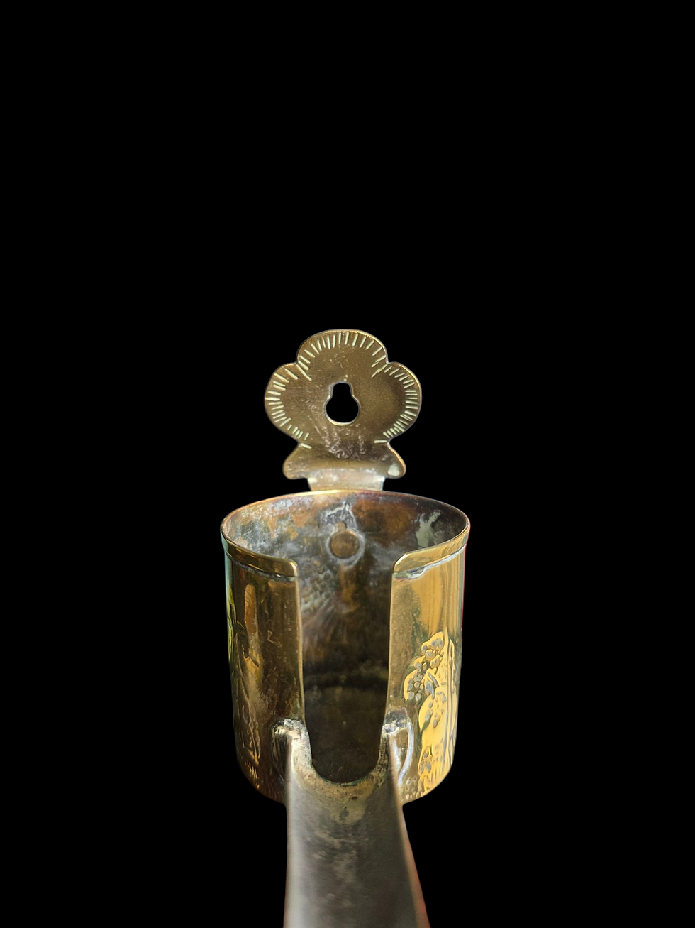 Thumbnail: Antique Dutch Brass & Copper Snotneus Oil Lamp, Late 19th Century