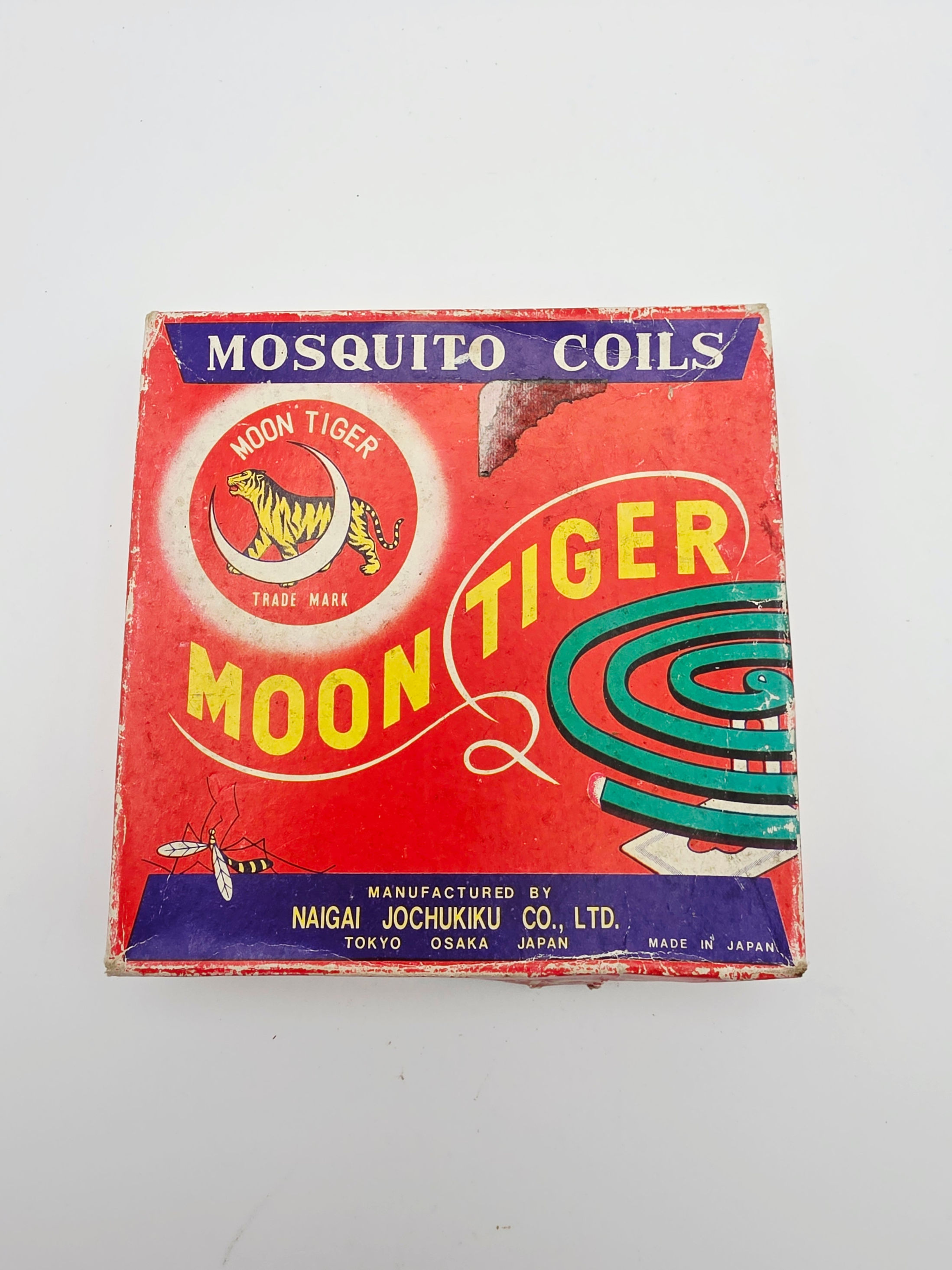 Vintage Japanese Moon Tiger Mosquito Coils Box Set Naigai Jochukiku 1950s