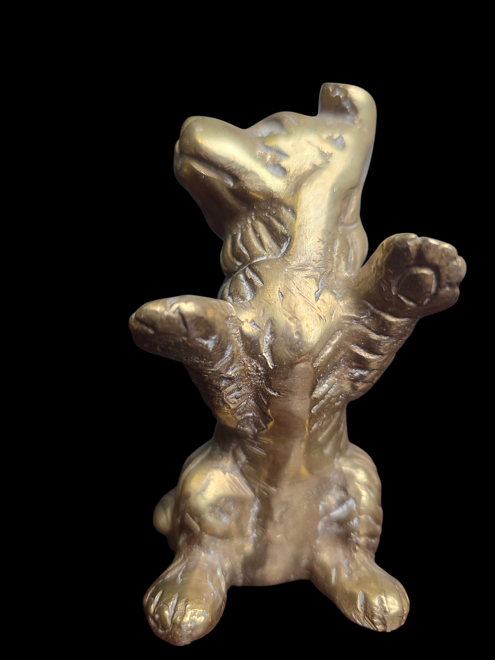 Thumbnail: Vintage Solid Brass Dog Figurine | Sand Cast Brass Terrier Ornament c.1950s–70s