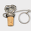Thumbnail: Vintage Pewter Happy Anniversary Bottle Stopper with Chain – Floral Heart Design