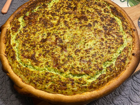 Zucchini, ricotta and parmesan quiche