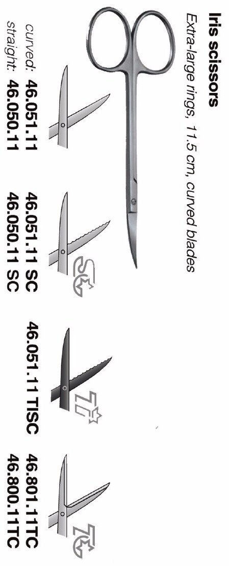 IRIS SCISSORS, CURVED OR STRAIGHT (46.050.11 & 46.051.11)