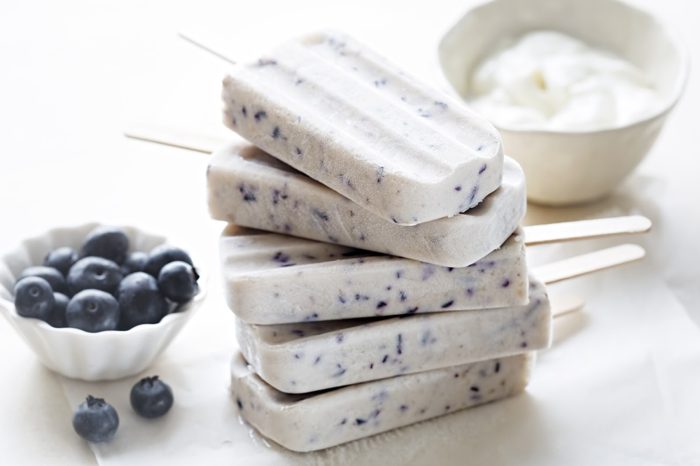Blueberry and Yoghurt Popsicles