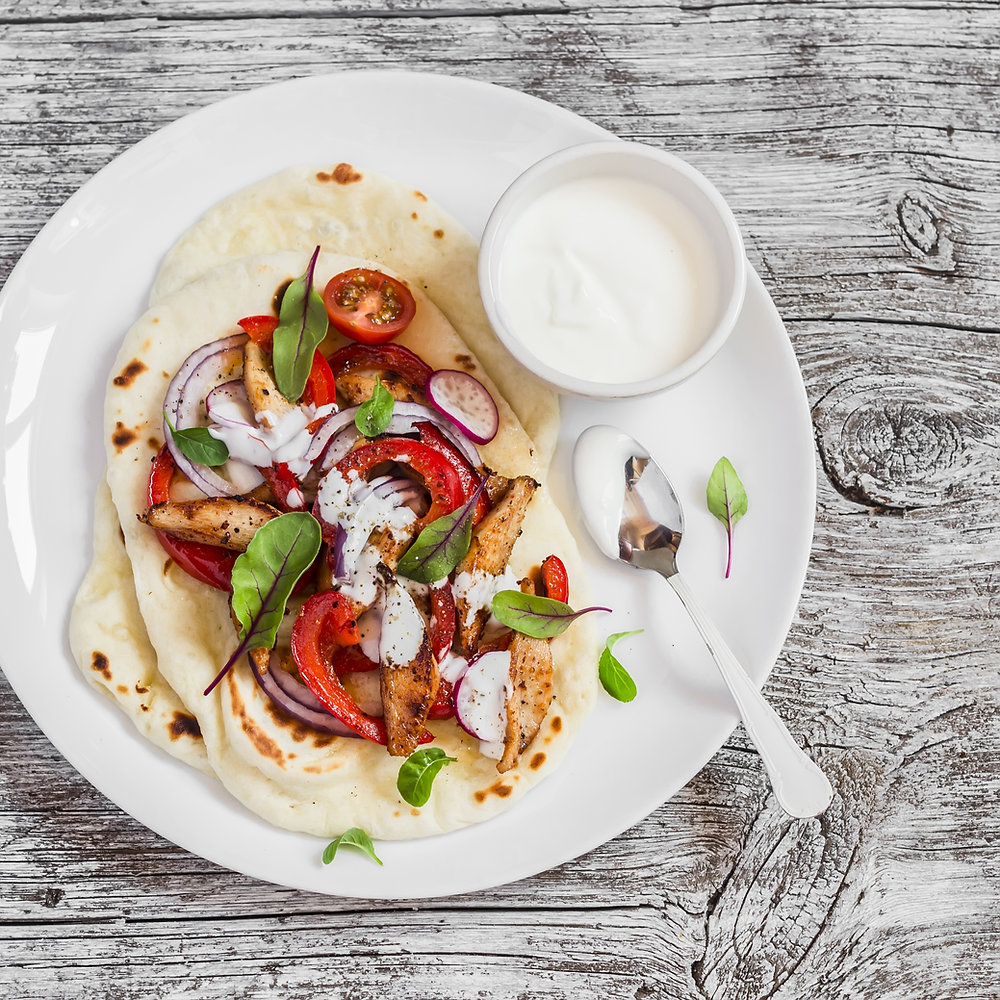 Grilled Chicken Wraps with Yoghurt