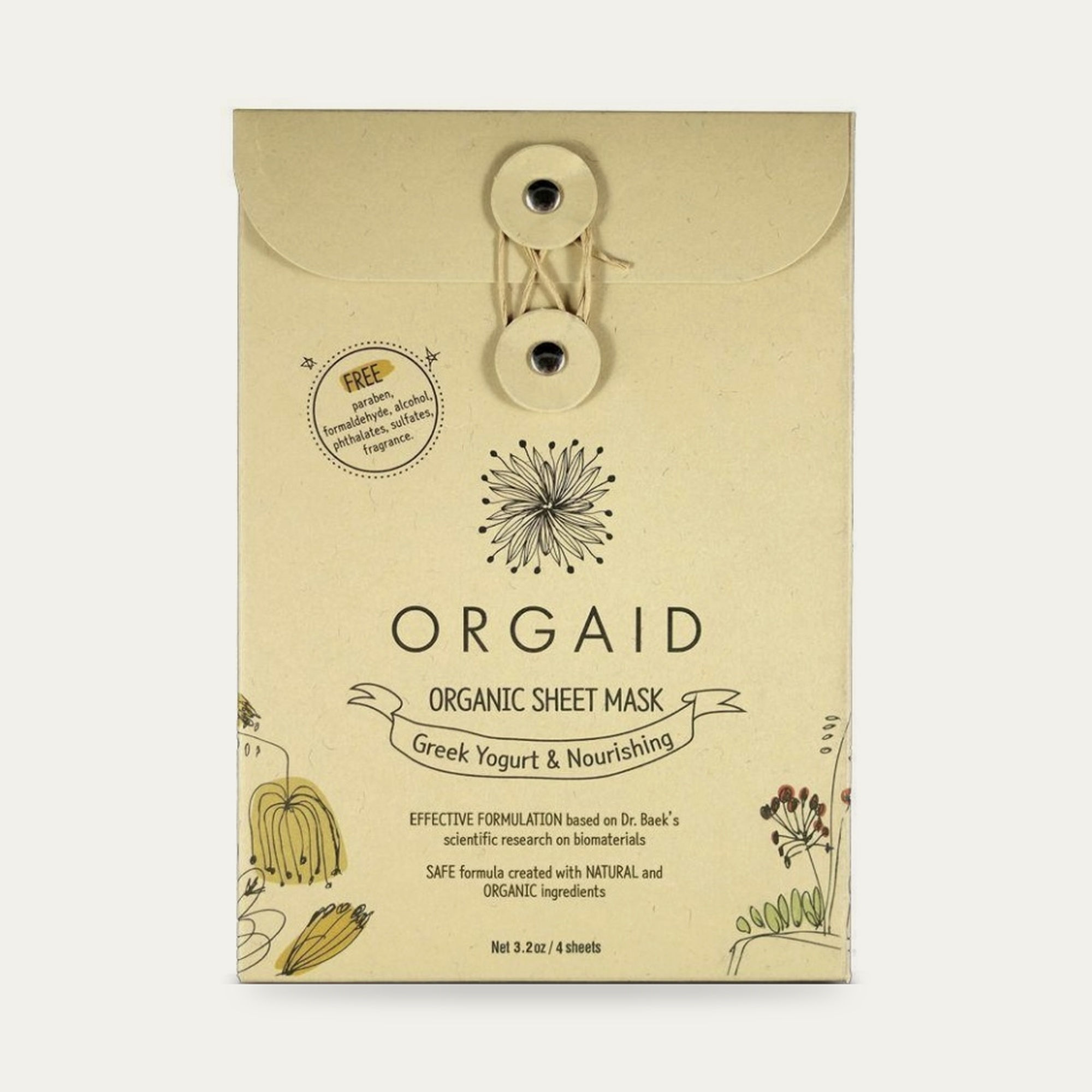 Orgaid Greek Yogurt Sheet Masks