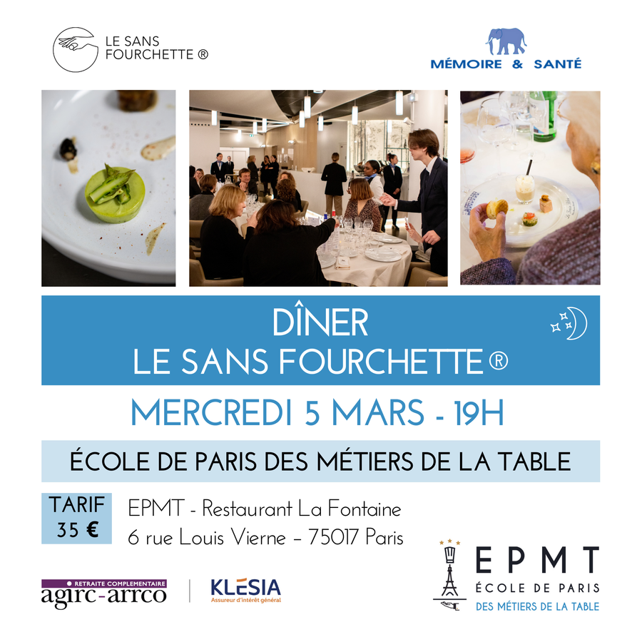 Affiche : LE SANS FOURCHETTE® DINER-MERCREDI 05 MARS 2025