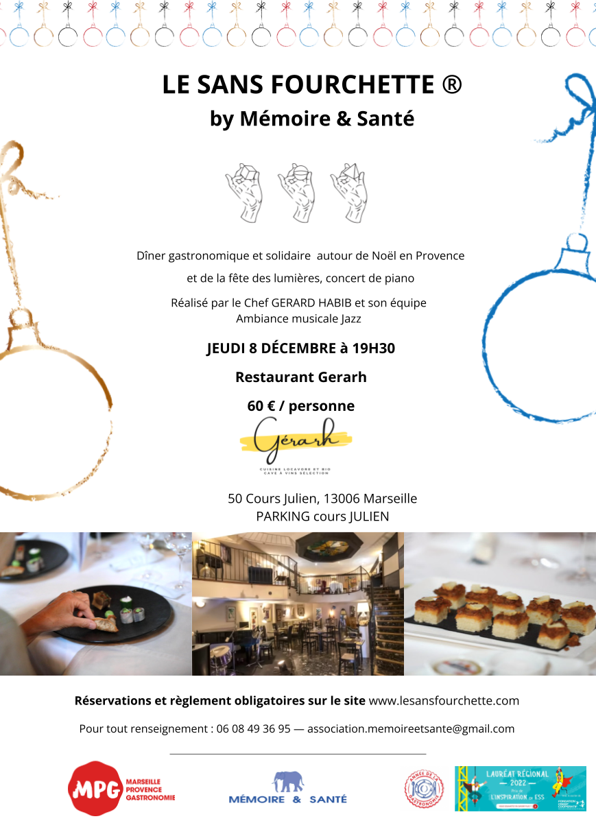 Affiche : LE SANS FOURCHETTE ® by Mémoire & Santé de Noël