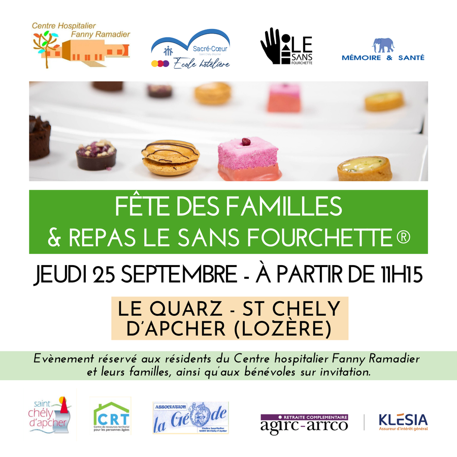 Affiche : LE SANS FOURCHETTE- FÊTE DES FAMILLES Déjeuner SAINT CHELY D'APCHER