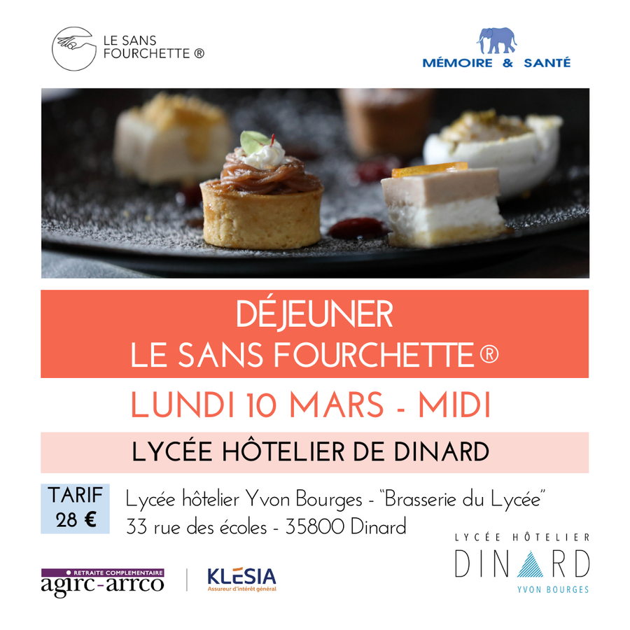 Affiche : LE SANS FOURCHETTE® DEJEUNER-LUNDI 10 MARS 2025