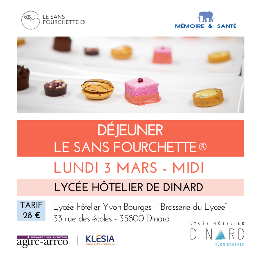 Affiche : LE SANS FOURCHETTE® DEJEUNER-LUNDI 03 MARS 2025