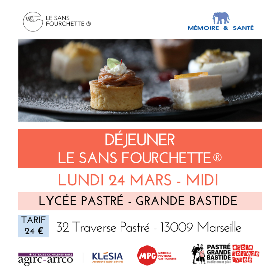 Affiche : LE SANS FOURCHETTE® DEJEUNER-LUNDI 24 MARS 2025