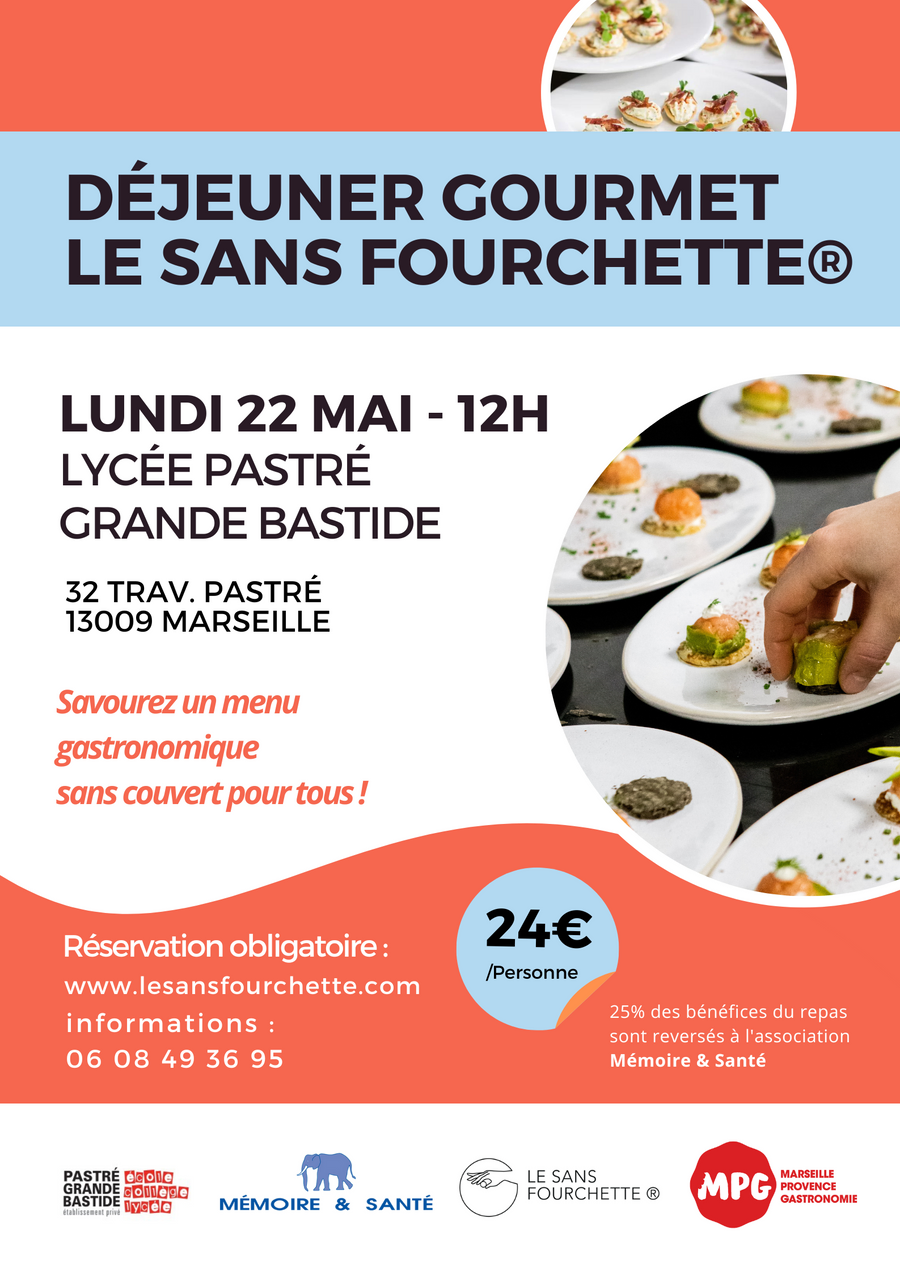 Affiche : LE SANS FOURCHETTE du Lycée GRANDE BASTIDE PASTRÉ LUNDI 22 MAI 12H00