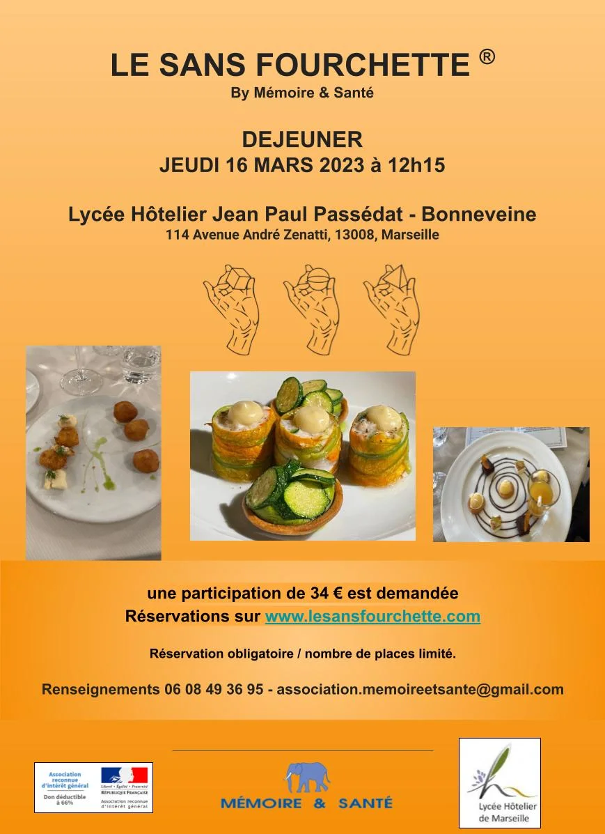 Affiche : LE SANS FOURCHETTE ® by MEMOIRE & SANTE DEJEUNER