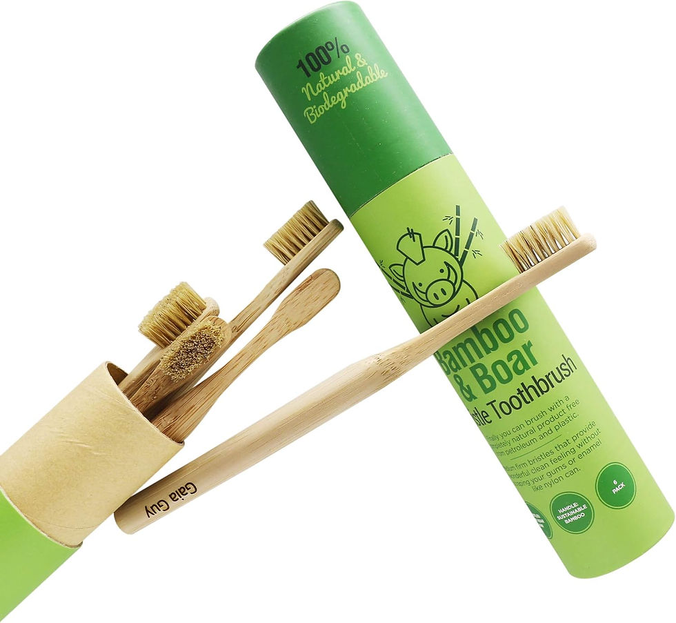Thumbnail: Natural Bristle Bamboo Toothbrush (NO Nylon - Boar Hair ONLY)