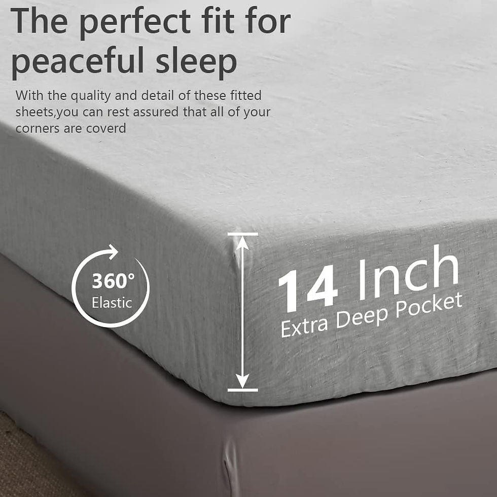 Thumbnail:  Linen Fitted Sheet King Size 14 Inch Deep Pocket Mattress