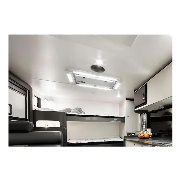 Thumbnail: Finch Vented Skylight Hatch 450 x 400mm With LED Lights / Blind and Fly Screen