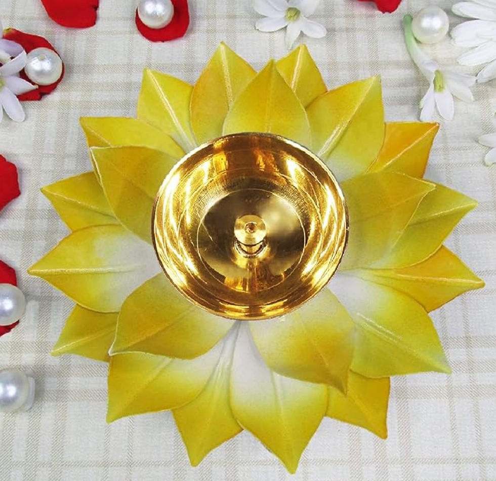 Thumbnail: Decorative Brass and Metal Lotus Design Diya