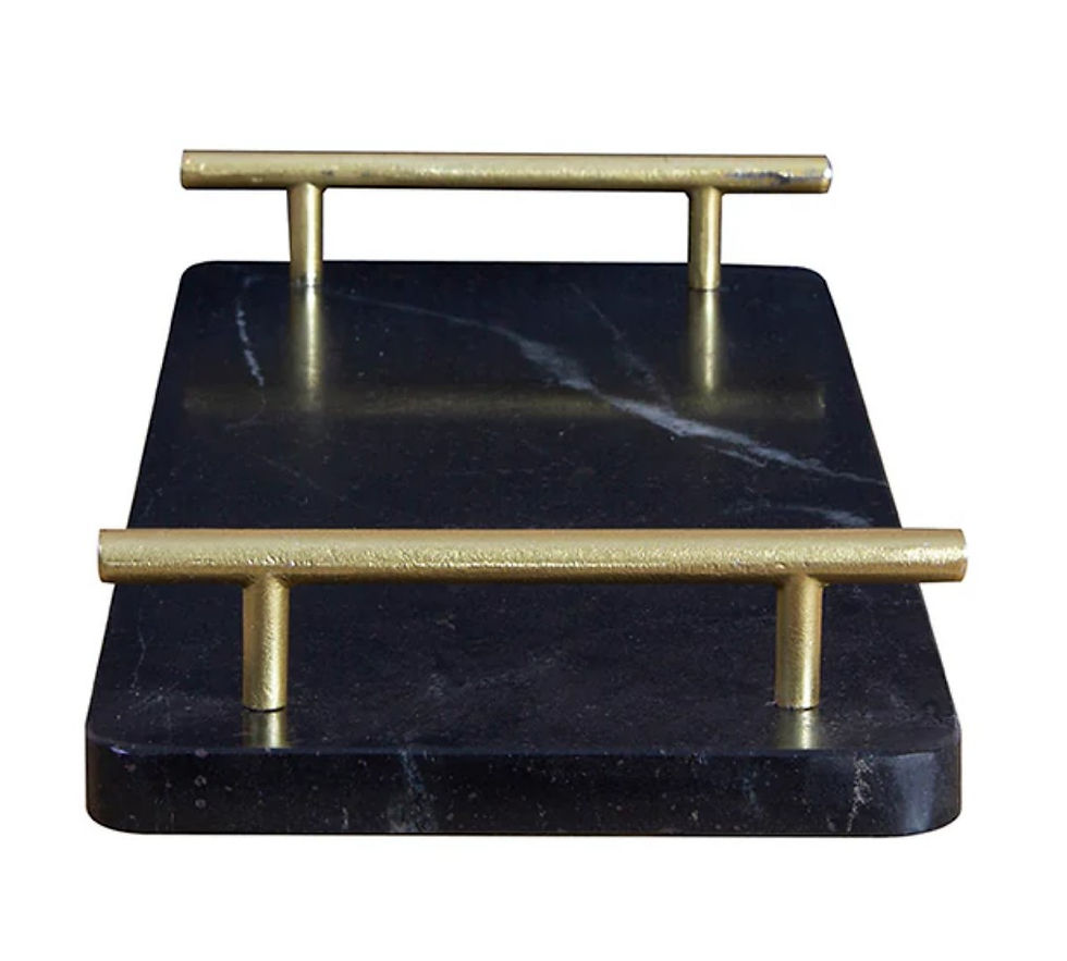 Thumbnail: Marble Serving Trays with Gold Handles