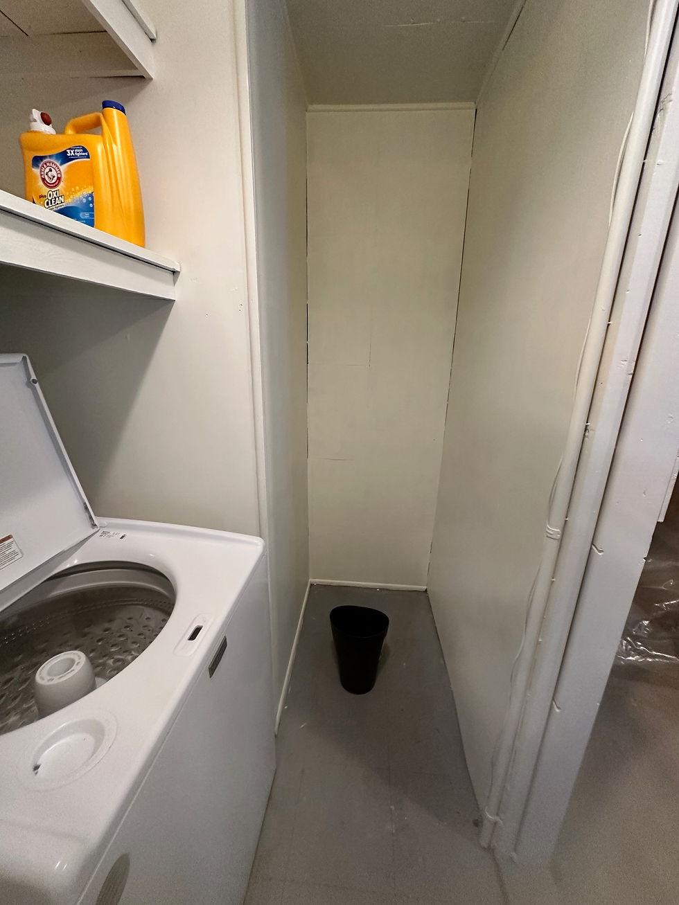 After: this space will hold a few small lockers for motel guests to store skis, etc., which will minimize bulky things needing to be brought into the motel rooms where they may ding the walls.