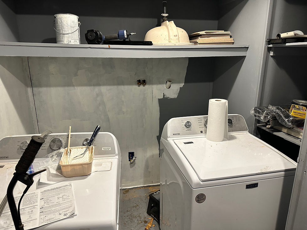 Before: first coat of paint going on