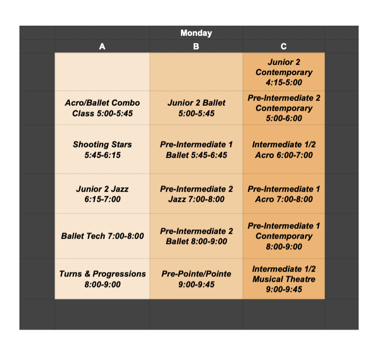2024/2025 SCHEDULE bravodanceco