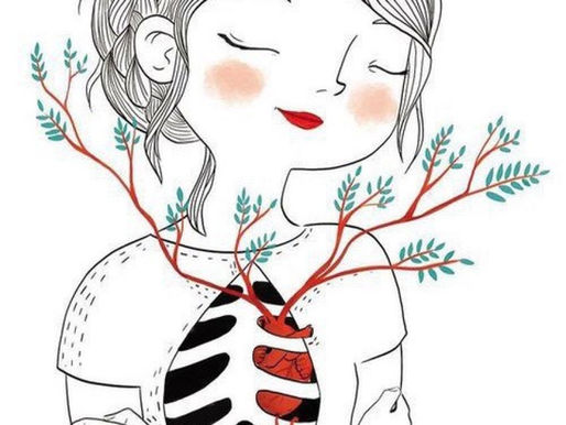 Amor y vida floreciendo del corazón