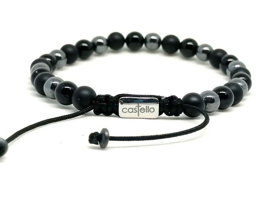 Thumbnail: Bracelet Onyx stone 6mm, beaded bracelet for men, gemstone bracelet, Castello Rhodes