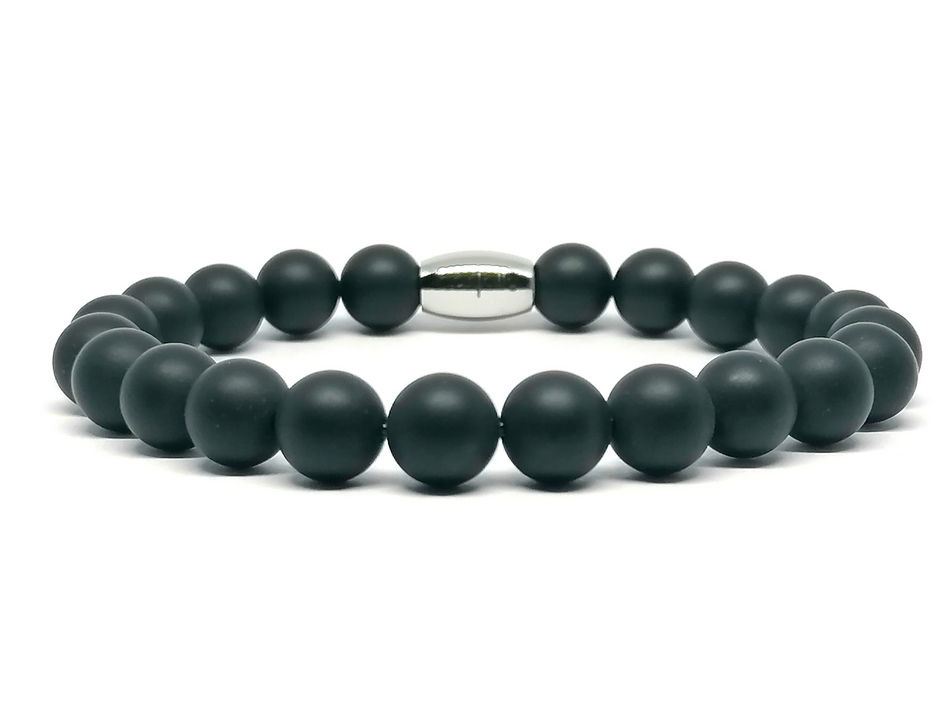 Thumbnail: Onyx stone bracelet for men, Gemstone bracelet,beaded bracelet,castello rhodes,shamballa bracelet
