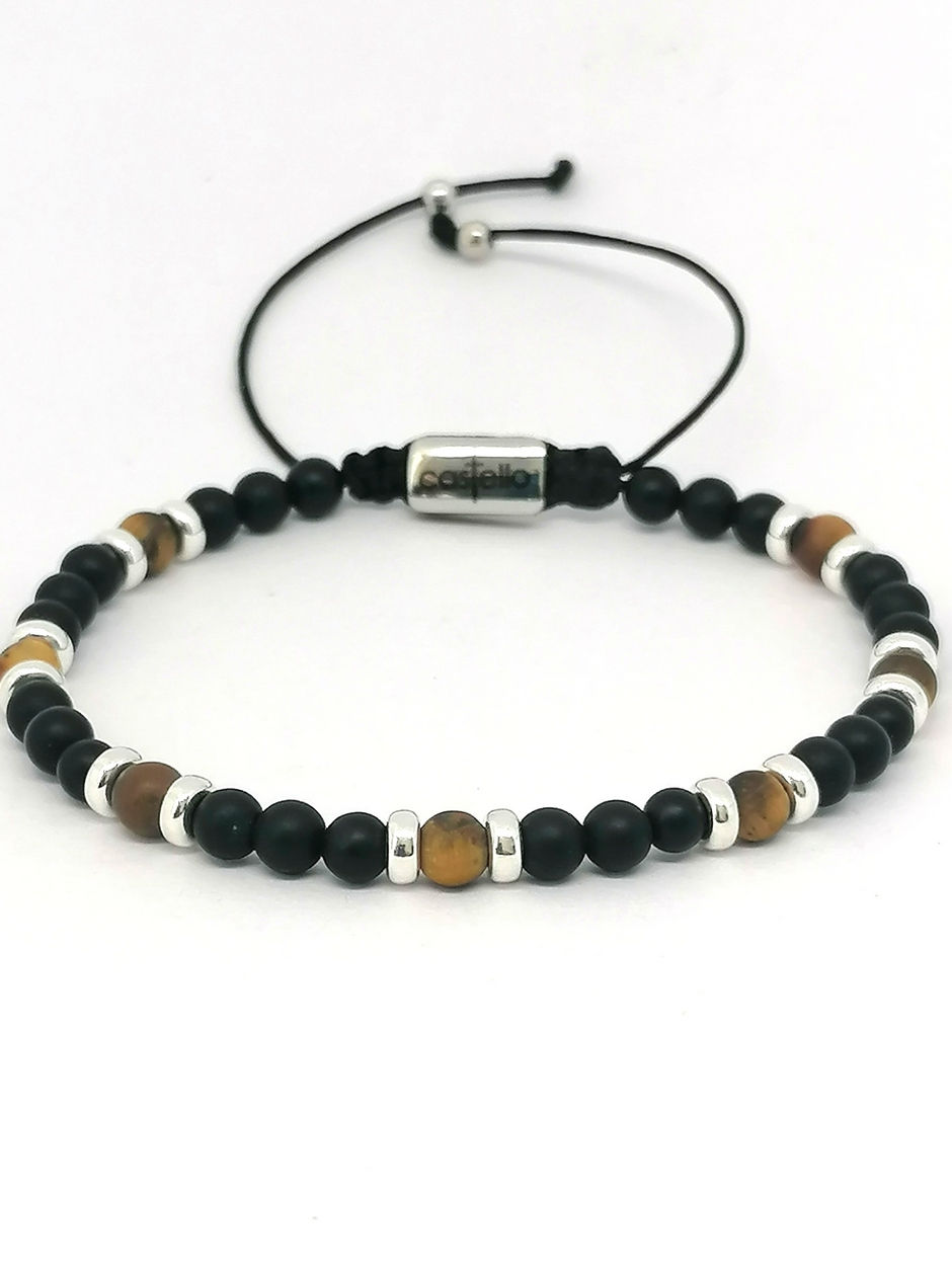 Silver 925 Bracelet with Onyx,Women bracelet with gemstones,Onyx bracelet,Castello design bracelets