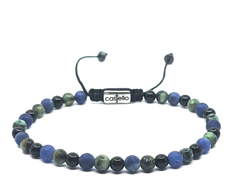 Hand Made Bracelet Sodalite,Onyx Polish,Africa Turquoise stone 4mm