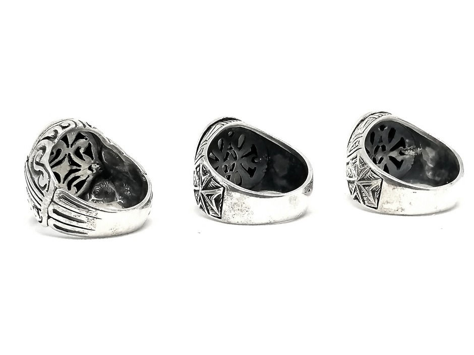 Thumbnail: Mens Silver Ring, Handmade ring, design ring,925 silver ring for men