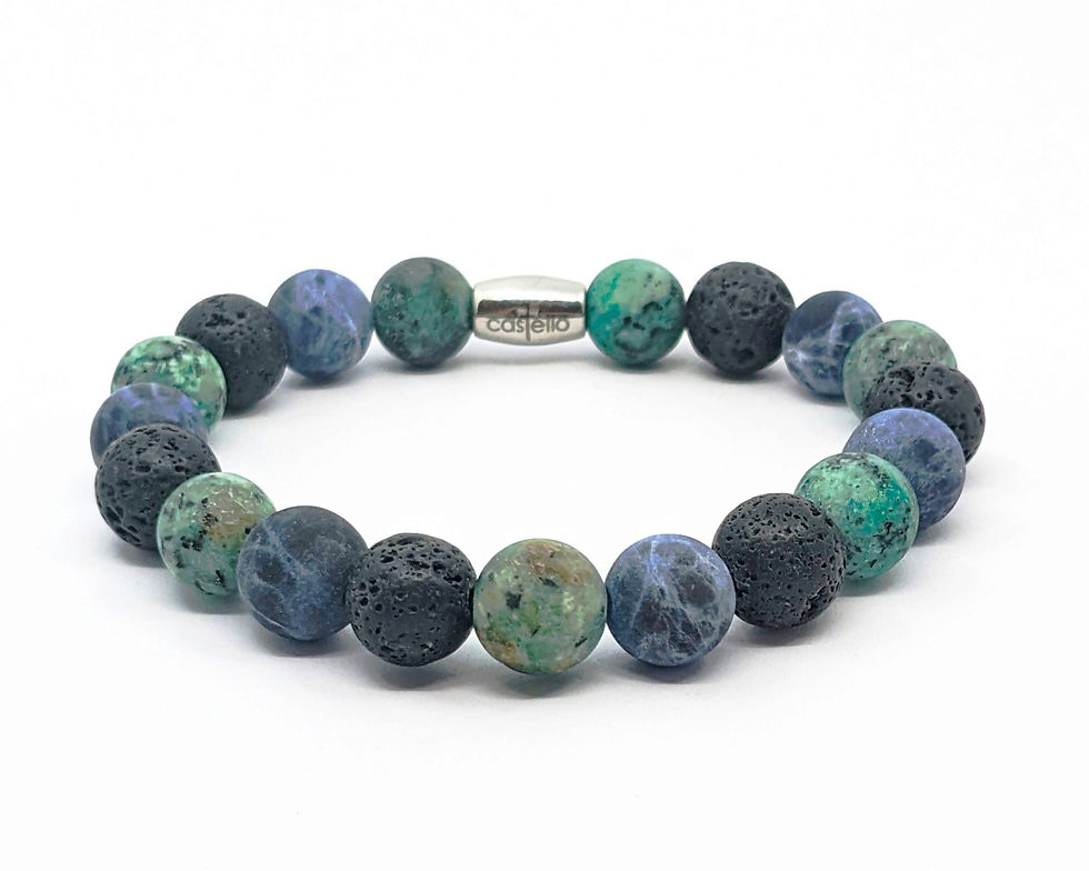 Thumbnail: Lava stone bracelet for men,beaded bracelet,castello,shamballa bracelet
