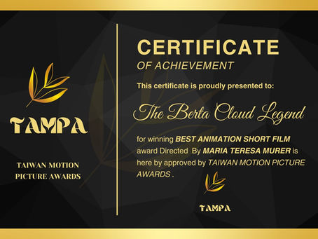 THE BERTA CLOUD LEGEND won BestAnimation Film Award !!! Congratulations !!!