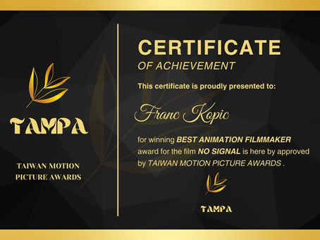 Franc Kopic won Best Animation Filmmaker Award!!! Congratulations!!!