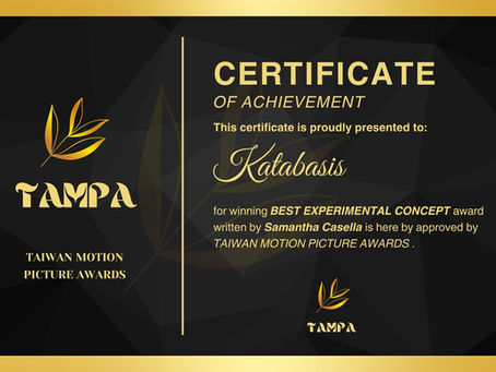 Katabasis won 2 major awards !!! Congratulations !!!