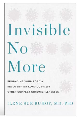 Book cover of Dr. Ilene Sue Ruhoy's book "Invisible No More: Embracing Your Road to Recovery from Long COVID and Other Complex Chronic Illnesses"