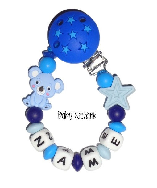 Silikonnuggikette mit Koala und Doppelstern